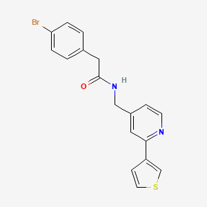molecular formula C18H15BrN2OS B2442411 2-(4-bromophenyl)-N-((2-(thiophen-3-yl)pyridin-4-yl)methyl)acetamide CAS No. 2034396-11-5
