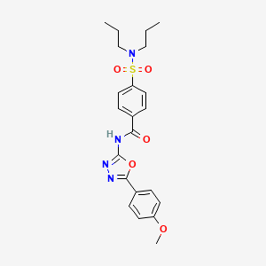 molecular formula C22H26N4O5S B2442417 4-(二丙基磺酰氨基)-N-[5-(4-甲氧基苯基)-1,3,4-噁二唑-2-基]苯甲酰胺 CAS No. 442881-10-9