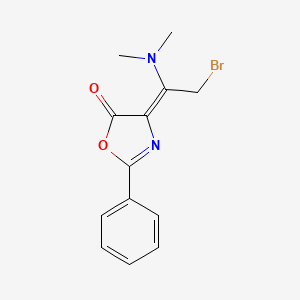 molecular formula C13H13BrN2O2 B2442419 (4E)-4-[2-bromo-1-(dimethylamino)ethylidene]-2-phenyl-1,3-oxazol-5-one CAS No. 214599-08-3