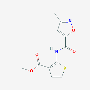 molecular formula C11H10N2O4S B2442420 methyl 2-(3-methyl-1,2-oxazole-5-amido)thiophene-3-carboxylate CAS No. 946204-95-1