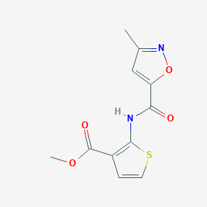 molecular formula C11H10N2O4S B2442420 Methyl 2-(3-methylisoxazole-5-carboxamido)thiophene-3-carboxylate CAS No. 946204-95-1
