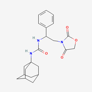 molecular formula C22H27N3O4 B2442426 1-((3s,5s,7s)-Adamantan-1-yl)-3-(2-(2,4-dioxooxazolidin-3-yl)-1-phenylethyl)urea CAS No. 2034271-47-9