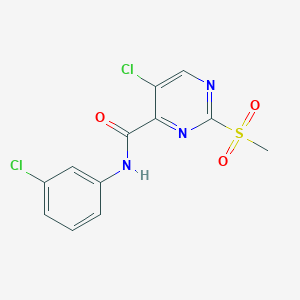 molecular formula C12H9Cl2N3O3S B2442442 5-chloro-N-(3-chlorophenyl)-2-(methylsulfonyl)pyrimidine-4-carboxamide CAS No. 838893-76-8