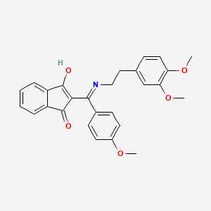 2-(((2-(3,4-Dimethoxyphenyl)ethyl)amino)(4-methoxyphenyl)methylene)indane-1,3-dione