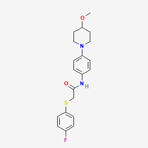 2-((4-fluorophenyl)thio)-N-(4-(4-methoxypiperidin-1-yl)phenyl)acetamide