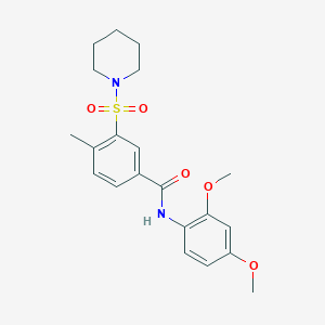 molecular formula C21H26N2O5S B2442453 N-(2,4-dimethoxyphenyl)-4-methyl-3-(piperidin-1-ylsulfonyl)benzamide CAS No. 866232-37-3