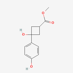 molecular formula C12H14O4 B2442456 Methyl (1s,3s)-3-hydroxy-3-(4-hydroxyphenyl)cyclobutane-1-carboxylate CAS No. 2155840-54-1