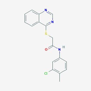 molecular formula C17H14ClN3OS B2442477 N-(3-chloro-4-methylphenyl)-2-(quinazolin-4-ylsulfanyl)acetamide CAS No. 556006-20-3