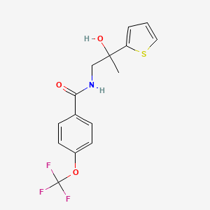 molecular formula C15H14F3NO3S B2442566 N-(2-hydroxy-2-(thiophen-2-yl)propyl)-4-(trifluoromethoxy)benzamide CAS No. 1421585-29-6