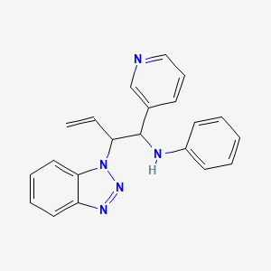 molecular formula C21H19N5 B2442577 N-[2-(1H-1,2,3-Benzotriazol-1-yl)-1-(pyridin-3-yl)but-3-en-1-yl]aniline CAS No. 315179-67-0