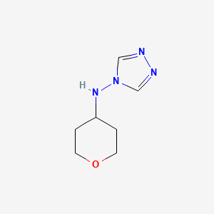 molecular formula C7H12N4O B2442593 N-tetrahydro-2H-pyran-4-yl-N-(4H-1,2,4-triazol-4-yl)amine CAS No. 1400636-33-0