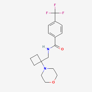 molecular formula C17H21F3N2O2 B2442595 N-{[1-(morpholin-4-yl)cyclobutyl]methyl}-4-(trifluoromethyl)benzamide CAS No. 2380142-83-4