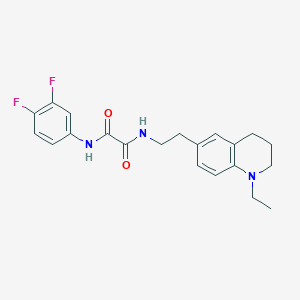 molecular formula C21H23F2N3O2 B2442598 N'-(3,4-difluorophenyl)-N-[2-(1-ethyl-1,2,3,4-tetrahydroquinolin-6-yl)ethyl]ethanediamide CAS No. 955610-29-4
