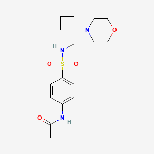 molecular formula C17H25N3O4S B2442611 N-[4-({[1-(morpholin-4-yl)cyclobutyl]methyl}sulfamoyl)phenyl]acetamide CAS No. 2380080-73-7