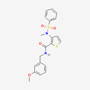 molecular formula C20H20N2O4S2 B2442698 N-[(3-methoxyphenyl)methyl]-3-(N-methylbenzenesulfonamido)thiophene-2-carboxamide CAS No. 1115871-47-0