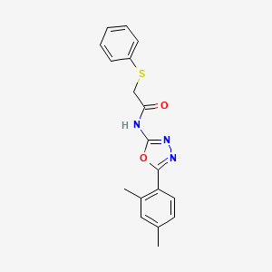 molecular formula C18H17N3O2S B2442715 N-[5-(2,4-dimethylphenyl)-1,3,4-oxadiazol-2-yl]-2-(phenylsulfanyl)acetamide CAS No. 895485-59-3