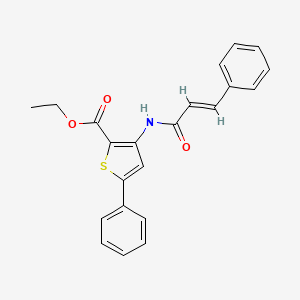molecular formula C22H19NO3S B2442725 Ethyl 3-cinnamamido-5-phenylthiophene-2-carboxylate CAS No. 1322263-71-7
