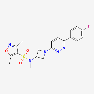 molecular formula C19H20FN5O3S B2442727 N-{1-[6-(4-fluorophenyl)pyridazin-3-yl]azetidin-3-yl}-N,3,5-trimethyl-1,2-oxazole-4-sulfonamide CAS No. 2415628-63-4