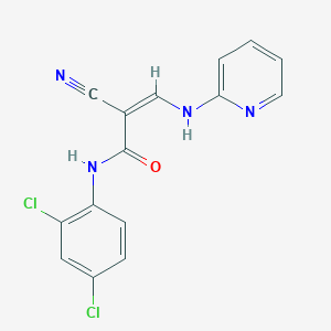 molecular formula C15H10Cl2N4O B2442787 N-(2,4-dichlorophenyl)-2-nitrilo-3-(2-pyridylamino)prop-2-enamide CAS No. 1025677-86-4