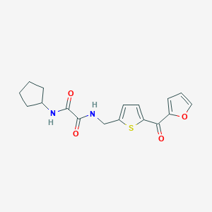 molecular formula C17H18N2O4S B2442806 N1-cyclopentyl-N2-((5-(furan-2-carbonyl)thiophen-2-yl)methyl)oxalamide CAS No. 1797078-18-2