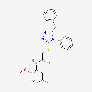 B2442807 2-[(5-benzyl-4-phenyl-4H-1,2,4-triazol-3-yl)sulfanyl]-N-(2-methoxy-5-methylphenyl)acetamide CAS No. 720667-78-7