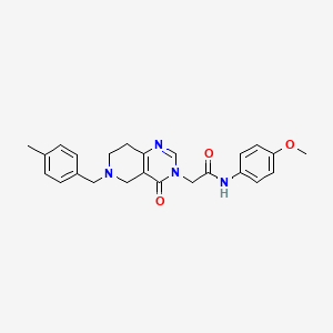 molecular formula C24H26N4O3 B2442810 N-(4-methoxyphenyl)-2-(6-(4-methylbenzyl)-4-oxo-5,6,7,8-tetrahydropyrido[4,3-d]pyrimidin-3(4H)-yl)acetamide CAS No. 1251620-88-8