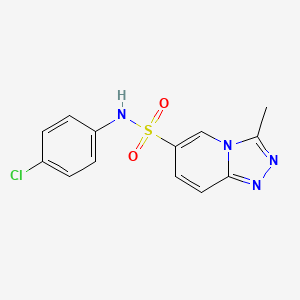 molecular formula C13H11ClN4O2S B2442823 N-(4-chlorophenyl)-3-methyl-[1,2,4]triazolo[4,3-a]pyridine-6-sulfonamide CAS No. 1251594-96-3