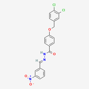 molecular formula C21H15Cl2N3O4 B2442824 4-[(3,4-dichlorobenzyl)oxy]-N'-[(E)-(3-nitrophenyl)methylidene]benzenecarbohydrazide CAS No. 303987-29-3