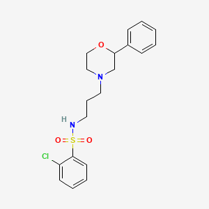 B2442826 2-chloro-N-(3-(2-phenylmorpholino)propyl)benzenesulfonamide CAS No. 953972-84-4