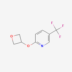 molecular formula C9H8F3NO2 B2442833 2-(Oxetan-3-yloxy)-5-(trifluoromethyl)pyridine CAS No. 2200687-87-0