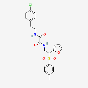 molecular formula C23H23ClN2O5S B2442844 N'-[2-(4-chlorophenyl)ethyl]-N-[2-(furan-2-yl)-2-(4-methylbenzenesulfonyl)ethyl]ethanediamide CAS No. 896322-61-5
