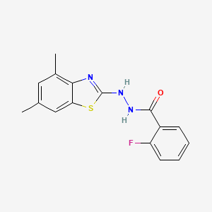 molecular formula C16H14FN3OS B2442862 N'-(4,6-dimethylbenzo[d]thiazol-2-yl)-2-fluorobenzohydrazide CAS No. 851987-38-7