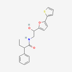 molecular formula C20H21NO3S B2442864 N-{2-hydroxy-2-[5-(thiophen-2-yl)furan-2-yl]ethyl}-2-phenylbutanamide CAS No. 2319718-90-4
