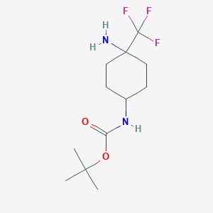 molecular formula C12H21F3N2O2 B2442870 Tert-butyl n-[4-amino-4-(trifluoromethyl)cyclohexyl]carbamate CAS No. 2241129-59-7