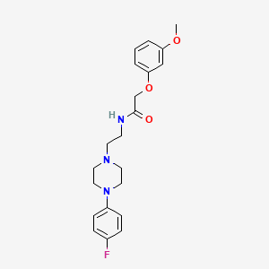 molecular formula C21H26FN3O3 B2442880 N-(2-(4-(4-fluorophenyl)piperazin-1-yl)ethyl)-2-(3-methoxyphenoxy)acetamide CAS No. 1049412-43-2