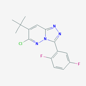 molecular formula C15H13ClF2N4 B024429 7-tert-Butyl-6-chloro-3-(2,5-difluorophenyl)-1,2,4-triazolo[4,3-b]pyridazine CAS No. 286456-54-0
