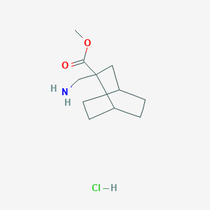 molecular formula C11H20ClNO2 B2442908 Methyl 2-(aminomethyl)bicyclo[2.2.2]octane-2-carboxylate hydrochloride CAS No. 2248319-36-8