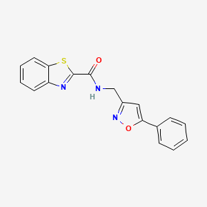 molecular formula C18H13N3O2S B2442956 N-((5-phenylisoxazol-3-yl)methyl)benzo[d]thiazole-2-carboxamide CAS No. 1206998-03-9