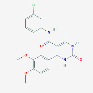 molecular formula C20H20ClN3O4 B2442964 N-(3-chlorophenyl)-4-(3,4-dimethoxyphenyl)-6-methyl-2-oxo-1,2,3,4-tetrahydropyrimidine-5-carboxamide CAS No. 421576-00-3