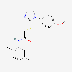 molecular formula C20H21N3O2S B2442979 N-(2,5-dimethylphenyl)-2-((1-(4-methoxyphenyl)-1H-imidazol-2-yl)thio)acetamide CAS No. 688335-92-4