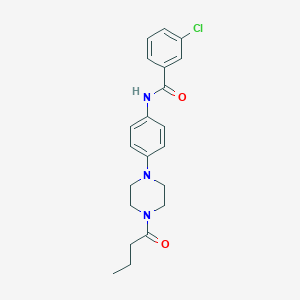 molecular formula C21H24ClN3O2 B244298 N-[4-(4-butanoylpiperazin-1-yl)phenyl]-3-chlorobenzamide 