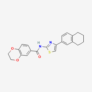 molecular formula C22H20N2O3S B2442988 N-[4-(5,6,7,8-tetrahydronaphthalen-2-yl)-1,3-thiazol-2-yl]-2,3-dihydro-1,4-benzodioxine-6-carboxamide CAS No. 683777-43-7