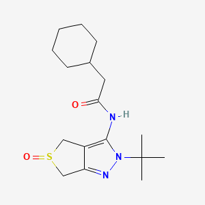 molecular formula C17H27N3O2S B2443007 N-(2-(tert-butyl)-5-oxido-4,6-dihydro-2H-thieno[3,4-c]pyrazol-3-yl)-2-cyclohexylacetamide CAS No. 957298-69-0
