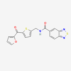 molecular formula C17H11N3O3S2 B2443019 N-((5-(furan-2-carbonyl)thiophen-2-yl)methyl)benzo[c][1,2,5]thiadiazole-5-carboxamide CAS No. 1797613-30-9