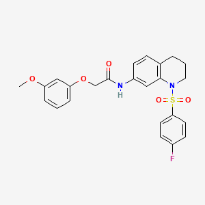 molecular formula C24H23FN2O5S B2443041 N-[1-(4-fluorobenzenesulfonyl)-1,2,3,4-tetrahydroquinolin-7-yl]-2-(3-methoxyphenoxy)acetamide CAS No. 1005302-42-0
