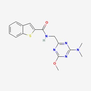 molecular formula C16H17N5O2S B2443051 N-((4-(dimethylamino)-6-methoxy-1,3,5-triazin-2-yl)methyl)benzo[b]thiophene-2-carboxamide CAS No. 2034276-84-9