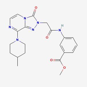 molecular formula C21H24N6O4 B2443052 methyl 3-({[8-(4-methylpiperidin-1-yl)-3-oxo[1,2,4]triazolo[4,3-a]pyrazin-2(3H)-yl]acetyl}amino)benzoate CAS No. 1251606-00-4