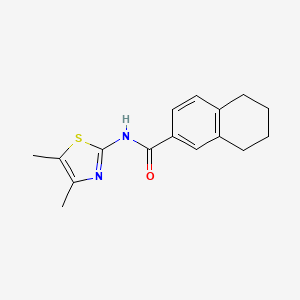 molecular formula C16H18N2OS B2443060 N-(4,5-dimethyl-1,3-thiazol-2-yl)-5,6,7,8-tetrahydronaphthalene-2-carboxamide CAS No. 923403-70-7