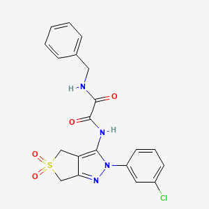 molecular formula C20H17ClN4O4S B2443066 N'-benzyl-N-[2-(3-chlorophenyl)-5,5-dioxo-2H,4H,6H-5lambda6-thieno[3,4-c]pyrazol-3-yl]ethanediamide CAS No. 899994-52-6