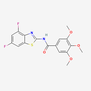molecular formula C17H14F2N2O4S B2443083 N-(4,6-difluoro-1,3-benzothiazol-2-yl)-3,4,5-trimethoxybenzamide CAS No. 801263-71-8